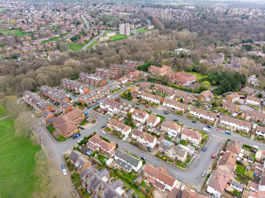 Aerial photo of the Leeds Town of Chapel Allerton